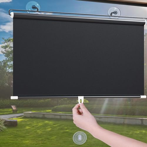 jiajulashou123 Verdunkelungsrollos Ohne Bohren Thermo Rollos mit Saugnäpfen Sonnenschutz Rollo Sonnenschutzrollos für Fenster Temporäre Jalousien Verdunkelungsvorhänge (45cmx125cm(17.7inx49.2in))