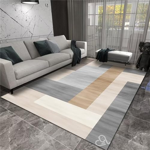 RUGMRZ Teppich Für Eingang 160x230CM mädchen kinderzimmer Küche grau Einfacher und bequemer moderner mit geometrischem Muster