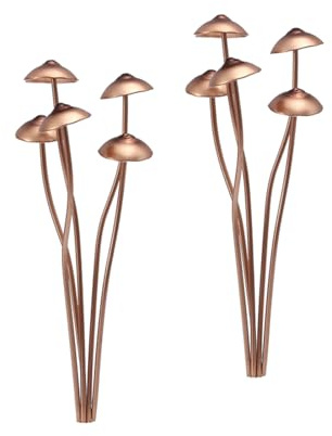 MINGZHE 2pcs Garden Decor Mushrooms, Metal Mushroom for Garden Yard Decoration, Ornament for Potting Shed Flowerpot Plants Lawn Garden Outdoor Statue Yard Art Accessories