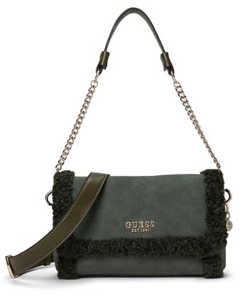GUESS Damen Davika Flap Umhängetasche, Schultertasche, Wald