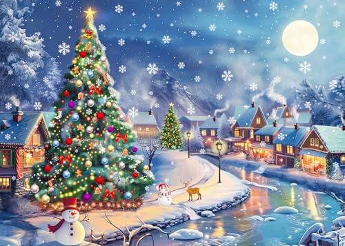 Puzzle de Noël 1000 pièces pour adultes Village de neige de Noël Puzzle de Noël Adulte 1000 pièces Puzzles 2025 Puzzle de Noël Estival Puzzle pour senior Adolescents