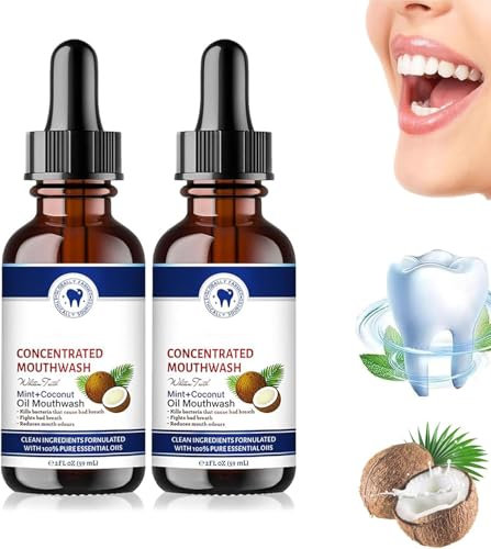 2Pcs Coconut Fresh Oil-Pulling Mouthwash, Coconut Oil Pulling for Teeth, Coconut Oil Mouthwash, Coconut Oil Pulling, Fresh Breath, Whitening Mouthwash