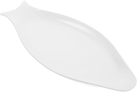 Ciieeo Fisch Teller Oval Keramikplatte Geprägtes Design Weiss Für Servieren in Familienfeiern Und Restaurants Hotelgeschirr Fischplatte