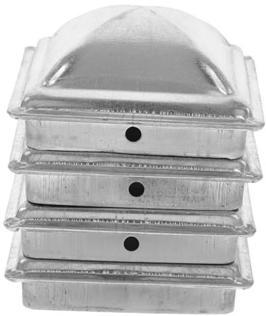 ANDRESLAD 4pcs Fence Post Caps Decking Cap Covers Metal Fence Post Protection Weatherproof Stain Resistant