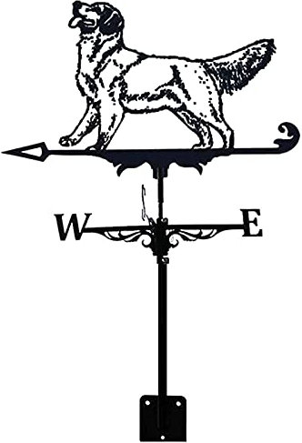 Wetterfahne aus Metall, Vintage, schwarz, Wetterfahne, Hund, Windrichtungsanzeiger für den Außenbereich, Garten, Dach, Koppel, Dekoration, Windfahne, Messwerkzeug (D)