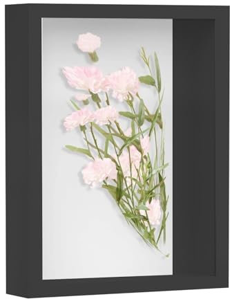 NOOGUI - Cornice Profonda - Legno Nero - 21x30 cm - Cornice 3D per Fiori Secchi, Ricordi o Oggetti - Cornice Profonda con Fondo Rimovibile - Decorazione Verticale e Orizzontale