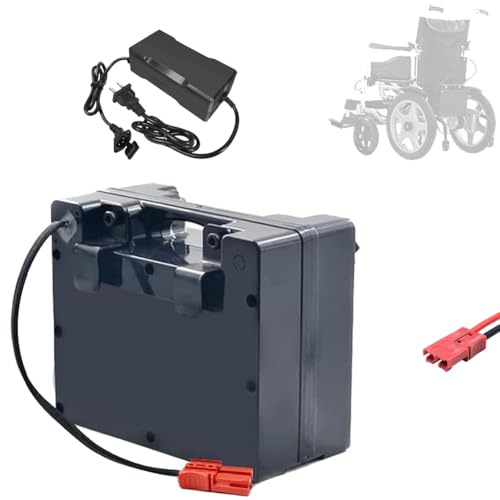 HJGHY Batería de Litio para Silla de Ruedas eléctrica de 24V. Batería de Iones de Litio de 24 voltios. Baterías reemplazables de 10Ah, 30Ah y 50Ah con Cargador para Motor de 0 a 1200W,24v10ah