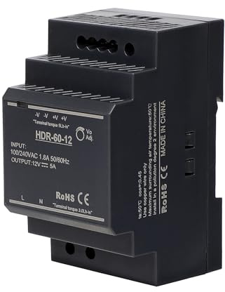 Transformateur d'alimentation Rail Din Alimentation modulaire montable | automatisation industrielle Boîtes de distribution Instrumentation Transformateurs (12V 5A HDR-60-12)