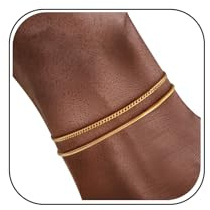J.Fée Bracciali Uomo Set Bracciale Uomo Acciaio Cubana Braccialetto 316L Inossidabile Braccialetti, Ipoallergenico Sovrapponibili Gioielli Compleanno Regali