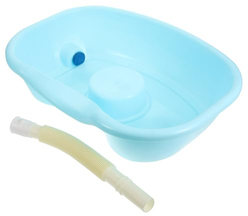 GOOHOCHY Bacinella Lavacapelli Portatile in Abs per Anziani e Disabili Letto Vasca Shampoo Leggera e Resistente per Uso Domestico e Post Parto con Tubo Lavacapelli per Letto per Pazienti