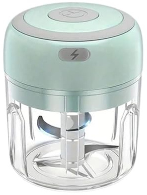 Elektrisk vitlökhackare, Elektrisk Vitlökshackare 250ml Mini Portabel Grönsaks, Trådlös Matberedare Miner För Lök Ingefära Chili,Mini matberedare(250ML-Green-Kit)