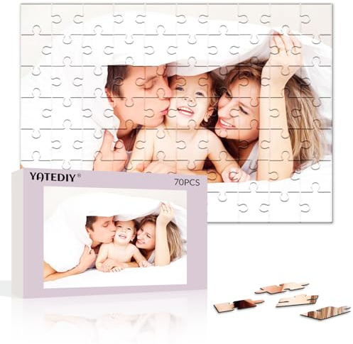 Personalisiertes Puzzle mit Eigenem Foto – 70/300/500/1000 Teile, Holz mit Bild, Geschenke für Familie, Freunde, Liebhaber zur Hochzeit, Geburtstag, Weihnachten, Valentinstag (70 Teile)