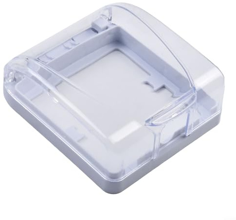 Wasserdichte Abdeckung für Wandschalter, 110 mm x 95 mm, Kunststoff-Klappkappe, Steckdosenabdeckung für 86 Steckdosen, Schutz für Zuhause und Büro (transparent)
