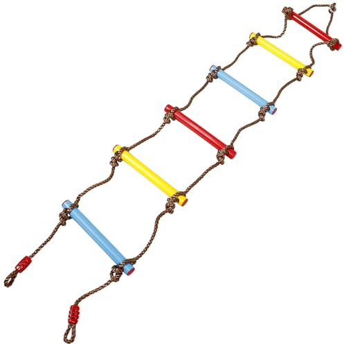 Alasum Échelle de Corde d'escalade pour Garçon et Filles Réglable en Polyéthylène Attaches Souples, D'extérieur et D'intérieur pour Grimper, Jeu Sécurisé pour Garçon et Filles,
