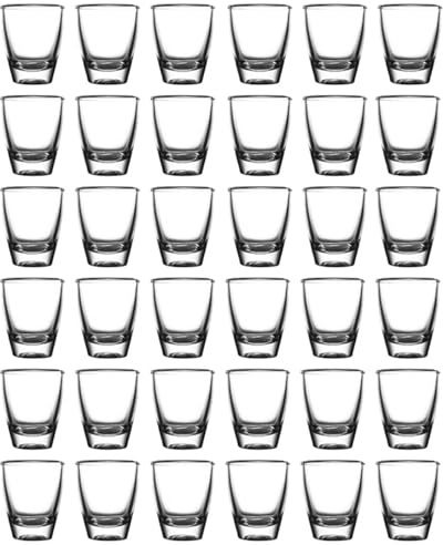 Ruikcoll Bicchieri da Liquore, Set da 35 Ml di Bicchieri da Shot in Tequila, Robusti Bicchieri da Shot in Vetro, Bicchieri da Shot per Vodka, Liquore, ouzo,tequila(36 Pacchi)