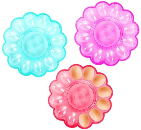 DONFAMDS Vassoio Portauova Plastica 3 Pezzi Scomparti Ampi Portauova Multifunzionale per Conservazione Ordinata in Frigorifero Uso Domestico Pasquale Colore Casuale