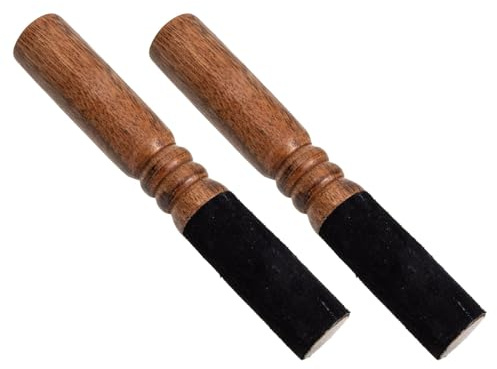 BESPORTBLE Mazo de Madera para Cuenco Tibetano 2piezas Envuelto en Cuero Resonancia Pura y Relajación Profunda para Meditación en Casa