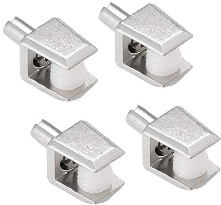 Sourcingmap Glass Shelf Brackets, 4pcs Zinc Alloy Glass Shelf Clamp Pegs Support Clip Shaft Mount for 5-8mm Thickness
