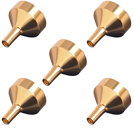 Supvox Lot de 5 mini entonnoirs en acier inoxydable pour bouteilles de parfum, huiles essentielles, épices liquides, ustensile de cuisine compact, remplissage précis, dosage facile