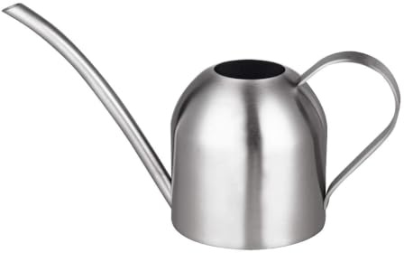IMEEA 33oz/1L Indoor Watering Can Stainless Steel Bonsai Watering Can with Long Spout Watering Jug for House Plants Garden Flower (Silver)