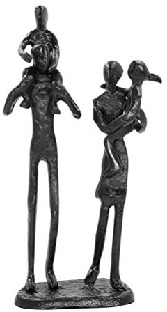 Aoneky Familie Figur Statue - Metall Kunst Skulptur Geschenk für Jahrestag, Weihnachten, Geburtstag - Dekoration für Haushalt und Büro (Familie von 4)