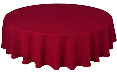 Qualitäts Tischdecke Textil Rund 140 cm, Farbe wählbar Dunkelrot