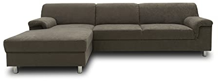DOMO collection Jamie Ecksofa | Sofa in L-Form | Couch Polsterecke, moderne Eckcouch, grau, 251x150x72 cm