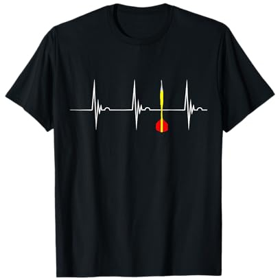 Dartpfeil Dartspieler Herzschlag EKG Puls Dart Spieler T-Shirt