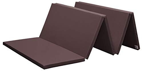 KaRaDaStyle Gymnastikmatte, faltbar, Stretchmatten, 190,5 x 78,7 x 3 cm, für Muskeltraining, Kinder, Spielen, horizontale Stangenmatte, Yoga, Sport, schalldicht, Heimgebrauch (braun/5-fach)
