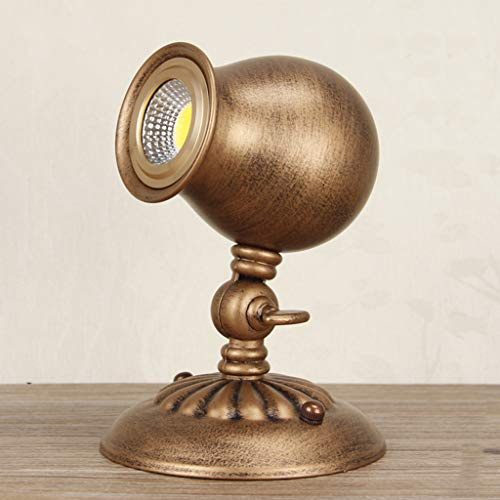 ACMHNC Retro Deckenspot Deckenleuchten Industrielle Vintage Antik Messing Strahler 3W Schwenkbar Deckenstrahler Deckenlampe Für Küche Wohnzimmer Flur, 1 Flammig Wand Und Deckenbeleuchtung,6000k