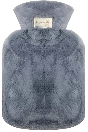 Wärmflasche mit Bezug, 1000ML Wärmflasche Klein, Wärmflasche Flauschig, Wärmeflaschen, Hot Water Bottle Bettflasche, Bequem, Sicherheit für Kinder, Babys, Erwachsene