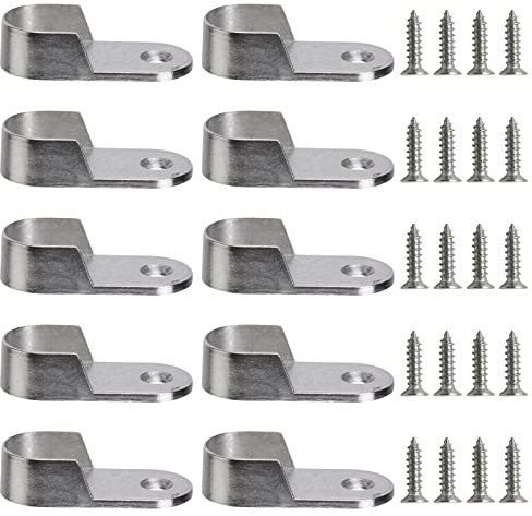 10 Stück Kleiderstange Halterung Garderoben Hängend Schienen Stange mit 20 Stücke Schrauben Kleiderstangenhalter Schrankrohr 16 mm Garderoben Flansch Schienen Halterung Schrankrohrlager