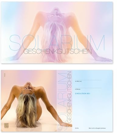 GESCHENKGUTSCHEINcom by POS-HAUER. 50 Gutscheine. Blanko zum Selberausfüllen. Für Tanning-Studio Solarium Sonnenbank.