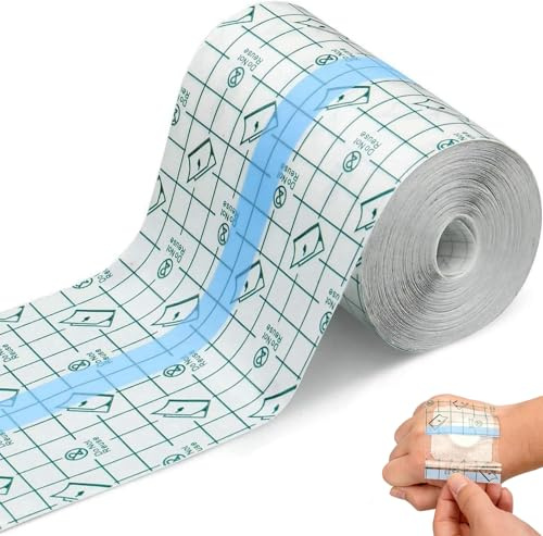 Aohcae Wasserdicht Transparent Bandage, 15cm x 10m Duschpflaster Wasserfest Tattoo Klebefolie Pflaster für Tattoo Second Skin Pflaster Tattoofolien Selbstklebend Tattoo Schutzfolie