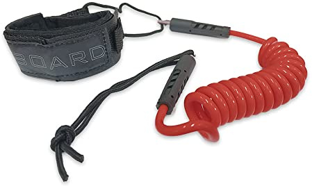 iBoard Laisse enroulée pour bodyboard - 1,2 m - Accessoires de surf - Laisse de rechange pour planche de surf - Rouge et jaune