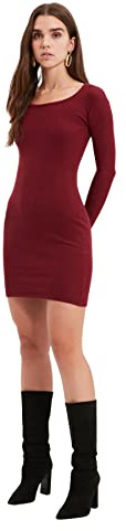 Trendyol Mini bodycon passande klänning dam, Burgundy, L