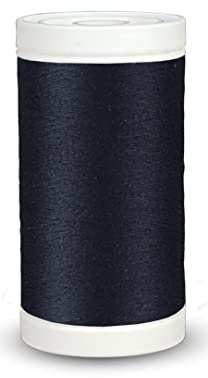 fuwi Jeansgarn J80 Stapelgarn Nr. 80, 250 Meter - Nähgarn für die Haushaltsnähmaschine, matte Denim-Optik 9999 - Schwarz