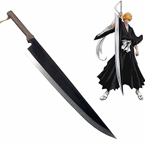 WANHUI Anime BLEACH Weapon Model Zanpakutou Knife Cosplay Kurosaki ichigo Accessory Prop 106CM Long Blade in PU Decorative Toys For Role Playing (Color : Brown handle)