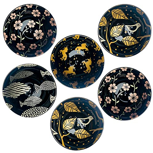 Kithing Ceramic Porcelain Bowls Set - Floral Pattern Design, Versatile for Soup, Rice & Dessert Serving - Ideal Kitchen Dining & Home Tableware (b5)