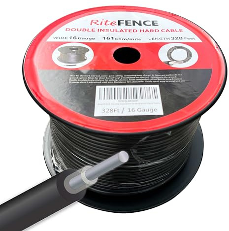 RiteFENCE Electric Fence Double Insulated Underground Hard Cable (328Ft, 12-1/2Gauge)