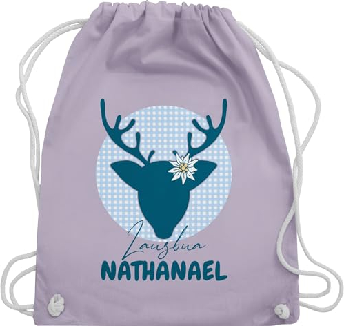 Turnbeutel Rucksack - Kompatibel Oktoberfest - Lausbua Hirsch - Unisize - Pastell Lila - oktoberfest-tasche trachten lausbub tasche trachtenrucksack bayrisch beutel trachtenrucksäcke bayrisches