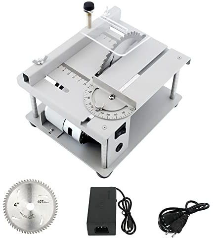 kyaoayo - Sega da tavolo portatile di precisione 9000 giri/min, sega circolare da tavolo, angolo 0-90°, per tagliare legno e progetti fai da te