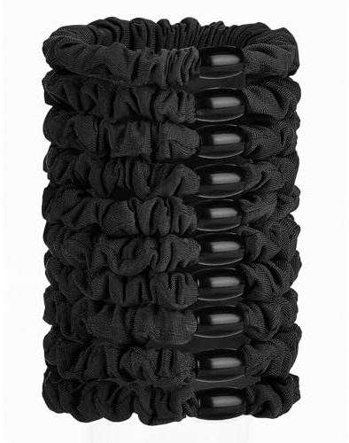 JessLab Élastiques Cheveux en Soie Satin, Lot de 10, Doux Sans Dommage Chouchous pour Queues de Cheval Filles Femmes, Soie