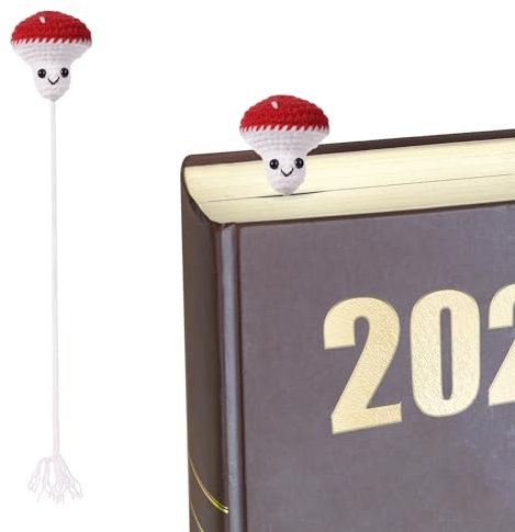 Positiv Lesezeichen Pilz, Niedlich Gemüse Häkel Lesezeichen 3D Lesezeichen Pflanzen Personalisiert Lesezeichen Seitenmarkierungen Geschenke für Leser Lehrer Buchliebhaber