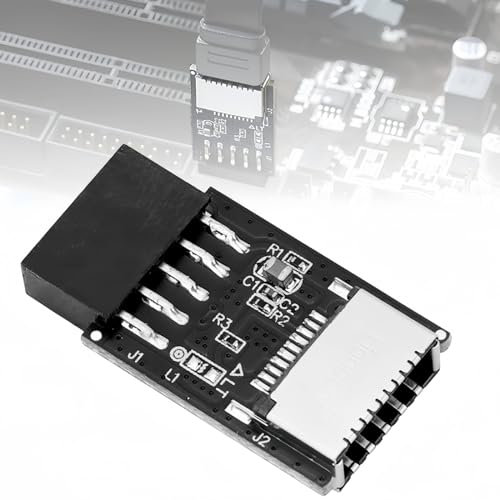 HALOULENI Motherboard USB 2.0 Front Panel Header USB 2.0 Internal Header (9-Pin) to USB 3.1/3.2 Type-C (20-Pin) Extend USB Type E Ports to PC Front Panel USBs Ports