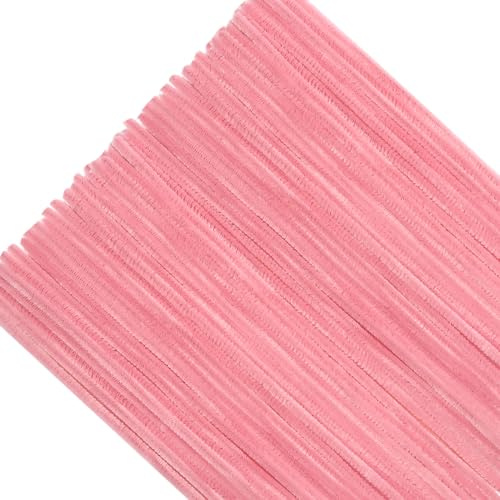 TOAOB 100 Stück Pfeifenputzer zum Basteln Pfeifenreiniger Fleisch Rosa | Chenilledraht Lang 30cm und Breit 6mm, Pipe Cleaners für Basteln und Dekorieren Kunst Handwerk DIY