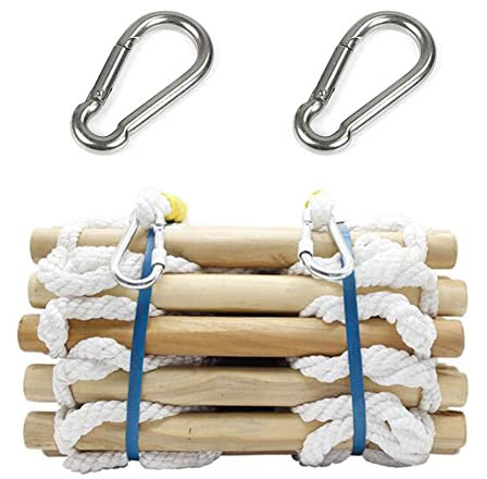 PNAJFUEL Sicherheit Leiter, Feuerleiter, Rettungsleiter, Strickleiter, Feuerleiter Für Zuhause, Tragbar, Mit Karabiner, Kompakte Leiter Für Balkonfenster/15M/49Ft