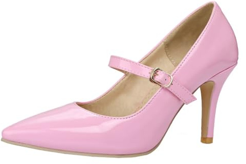 HSyc JRX Escarpins à talons hauts Stiletto pour femme avec boucle et talon de 8 cm Mary Jane