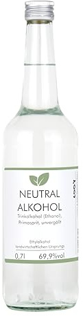 0,7l Weingeist Primasprit Trinkalkohol 69,9% vol - zum Ansetzen von Likören, Gin oder Tinkturen - 0,7l Flasche