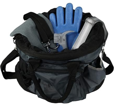 EQuest Grooming Bag befüllt - Putztasche mit Inhalt für die Pferdepflege, grau